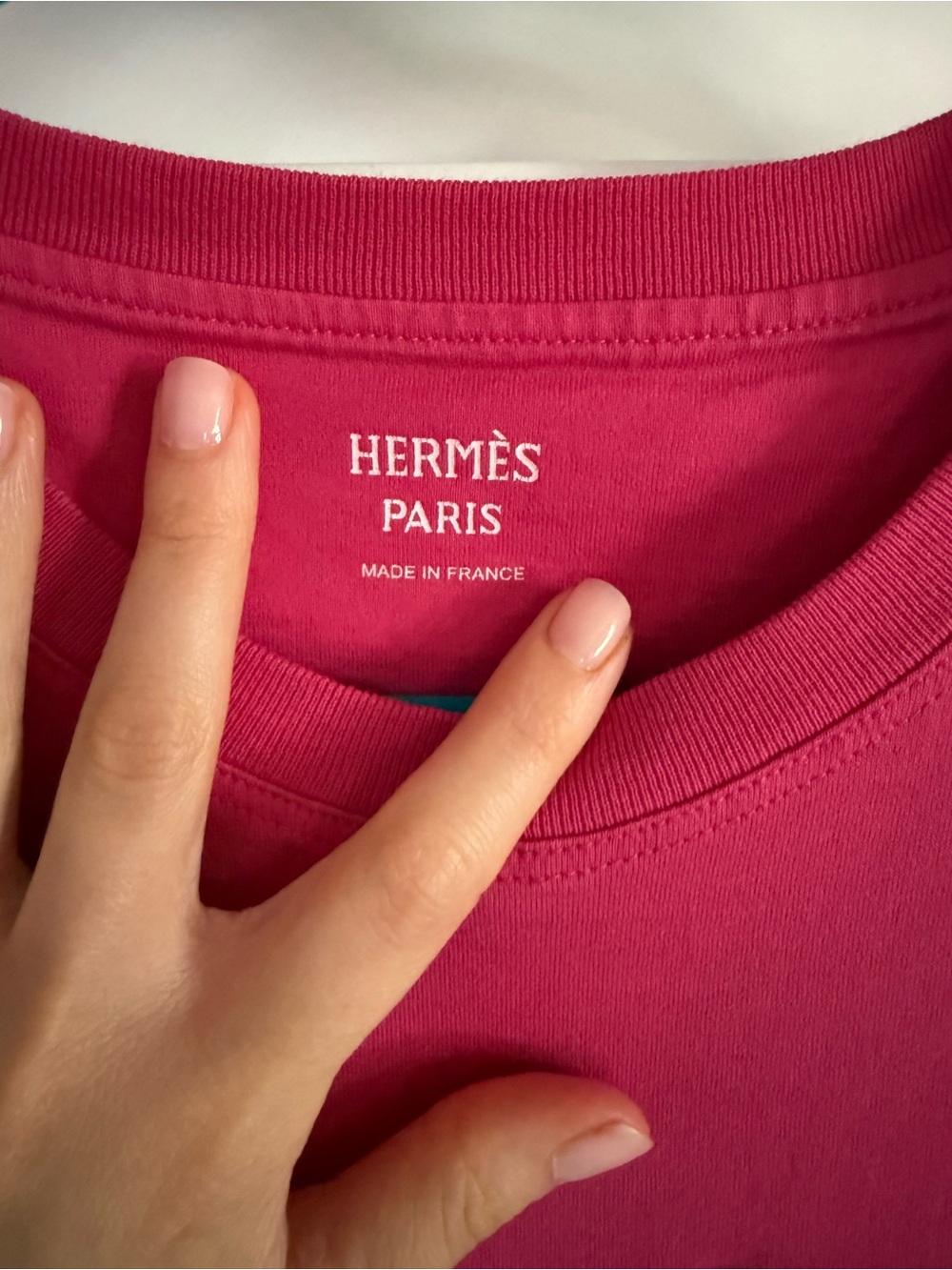 Hermes Pink Mosaic H Tee Shirt Dress with Chest Pocket - Picture 5 of 8